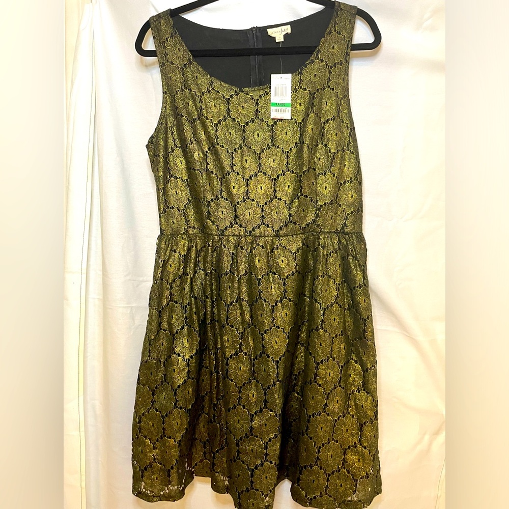 Maison Jules Black and Gold Dress Isle of Skye Size L
